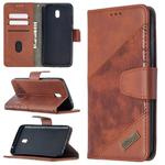 For Xiaomi Redmi 8A Matching Color Crocodile Texture Horizontal Flip PU Leather Case with Wallet & Holder & Card Slots(Brown)