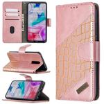 For Xiaomi Redmi 8 Matching Color Crocodile Texture Horizontal Flip PU Leather Case with Wallet & Holder & Card Slots(Rose Gold)