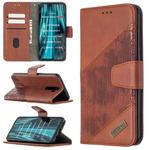 For Xiaomi Redmi 8 Pro Matching Color Crocodile Texture Horizontal Flip PU Leather Case with Wallet & Holder & Card Slots(Brown)