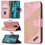 For Xiaomi Redmi 8 Pro Matching Color Crocodile Texture Horizontal Flip PU Leather Case with Wallet & Holder & Card Slots(Rose Gold)