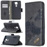 For Xiaomi Redmi  Note 9 Matching Color Crocodile Texture Horizontal Flip PU Leather Case with Wallet & Holder & Card Slots(Black)
