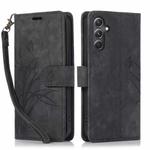 For Samsung Galaxy S23 FE 5G Orchid Butterfly Embossed Leather Phone Case(Black)