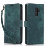 For Samsung Galaxy S9 Orchid Butterfly Embossed Leather Phone Case(Green)