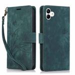 For Samsung Galaxy A04 / A04s Orchid Butterfly Embossed Leather Phone Case(Green)