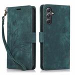 For Samsung Galaxy A24 4G Global Orchid Butterfly Embossed Leather Phone Case(Green)