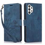 For Samsung Galaxy A32 5G / M32 5G Orchid Butterfly Embossed Leather Phone Case(Blue)