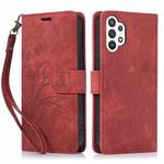 For Samsung Galaxy A32 5G / M32 5G Orchid Butterfly Embossed Leather Phone Case(Red)