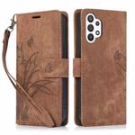 For Samsung Galaxy A32 5G / M32 5G Orchid Butterfly Embossed Leather Phone Case(Brown)