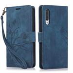 For Samsung Galaxy A50 / A50s Orchid Butterfly Embossed Leather Phone Case(Blue)