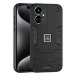 For Tecno Camon 19 2 in 1 Shockproof Phone Case(Black)