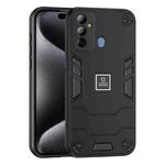 For Tecno Pop 6 Go 2 in 1 Shockproof Phone Case(Black)