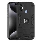 For Tecno Spark 7 Pro 2 in 1 Shockproof Phone Case(Black)