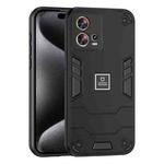 For Motorola Edge 30 Fusion 2 in 1 Shockproof Phone Case(Black)