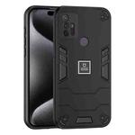 For Motorola Moto G10 2 in 1 Shockproof Phone Case(Black)