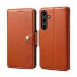 For Samsung Galaxy S24 5G Denior Cowhide Texture Wallet Style Leather Phone Case(Brown)