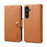 For Samsung Galaxy S24+ 5G Denior Cowhide Texture Wallet Style Leather Phone Case(Khaki)