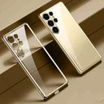 For Samsung Galaxy S25 Ultra 5G SULADA Electroplating TPU Transparent Phone Case(Gold)