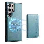 For Samsung Galaxy S24 Ultra 5G Denior Cowhide Texture Leather MagSafe Detachable Wallet Phone Case(Blue)