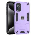 For Samsung Galaxy M52 5G 2 in 1 Shockproof Phone Case(Purple)