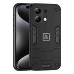 For Xiaomi Redmi Note 13 4G Global 2 in 1 Shockproof Phone Case(Black)