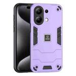 For Xiaomi Redmi Note 13 4G Global 2 in 1 Shockproof Phone Case(Purple)