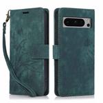 For Google Pixel 8 Pro Orchid Butterfly Embossed Leather Phone Case(Green)