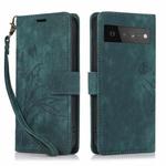 For Google Pixel 6 Orchid Butterfly Embossed Leather Phone Case(Green)