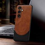 For Samsung Galaxy S24+ 5G SULADA Stitching Leather MagSafe Magnetic Phone Case(Brown)