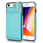 For iPhone SE 2020 / 2020 / 8 / 7 YM007 Ring Holder Card Bag Skin Feel Phone Case(Green)