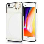 For iPhone SE 2020 / 2020 / 8 / 7 YM007 Ring Holder Card Bag Skin Feel Phone Case(White)
