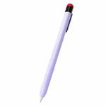 For Apple Pencil 2 Pen Clip Silicone Stylus Pen Protective Case(Purple)
