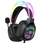ONIKUMA X22 USB + 3.5mm Colorful Light Wired Gaming Headset with Mic, Cable length: 1.8m(Black)
