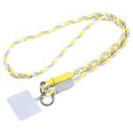 Universal Phone Three Strand Long Lanyard(White Grey Yellow)