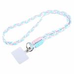 Universal Phone Three Strand Long Lanyard(White Blue Pink)