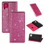 For Huawei P40 Lite Ultrathin Glitter Magnetic Horizontal Flip Leather Case with Holder & Card Slots(Rose Red)