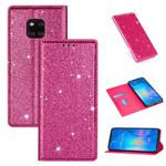 For Huawei Mate 20 Pro Ultrathin Glitter Magnetic Horizontal Flip Leather Case with Holder & Card Slots(Rose Red)