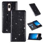 For Huawei Mate 10 Lite Ultrathin Glitter Magnetic Horizontal Flip Leather Case with Holder & Card Slots(Black)