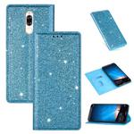 For Huawei Mate 10 Lite Ultrathin Glitter Magnetic Horizontal Flip Leather Case with Holder & Card Slots(Sky Blue)