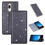For Huawei Mate 10 Lite Ultrathin Glitter Magnetic Horizontal Flip Leather Case with Holder & Card Slots(Gray)