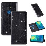 For Huawei Mate 20 Ultrathin Glitter Magnetic Horizontal Flip Leather Case with Holder & Card Slots(Black)