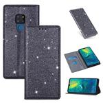 For Huawei Mate 20 Ultrathin Glitter Magnetic Horizontal Flip Leather Case with Holder & Card Slots(Gray)