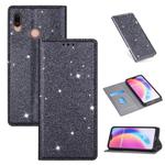 For Huawei P20 Lite Ultrathin Glitter Magnetic Horizontal Flip Leather Case with Holder & Card Slots(Gray)