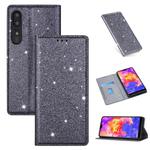 For Huawei P30 Ultrathin Glitter Magnetic Horizontal Flip Leather Case with Holder & Card Slots(Gray)