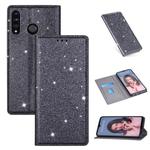 For Huawei P30 Lite Ultrathin Glitter Magnetic Horizontal Flip Leather Case with Holder & Card Slots(Gray)