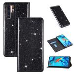 For Huawei P30 Pro Ultrathin Glitter Magnetic Horizontal Flip Leather Case with Holder & Card Slots(Black)
