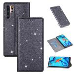 For Huawei P30 Pro Ultrathin Glitter Magnetic Horizontal Flip Leather Case with Holder & Card Slots(Gray)