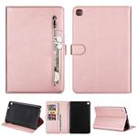 For Samsung Galaxy Tab A8 P200 Tablet Fashion Calf Texture Zipper Horizontal Flip Leather Case with Stand & Card Slots & Wallet & Wake-up / Sleep Function(Rose Gold)