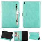 For Samsung Galaxy Tab A10.1 T510 / T515 Tablet Fashion Calf Texture Zipper Horizontal Flip Leather Case with Stand & Card Slots & Wallet & Wake-up / Sleep Function(Green)