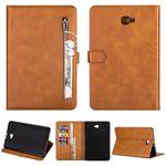 For Samsung Galaxy Tab A10.1 T850 / T585 Tablet Fashion Calf Texture Zipper Horizontal Flip Leather Case with Stand & Card Slots & Wallet & Wake-up / Sleep Function(Brown)