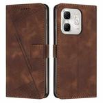 For Infinix Hot 50i Dream Triangle Leather Phone Case with Long  Lanyard(Brown)